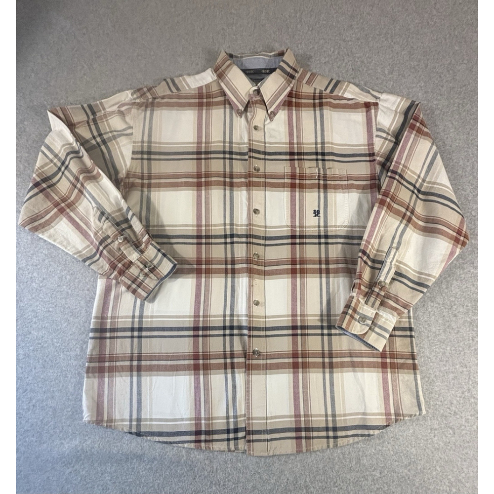 Wrangler 20X Shirt Mens XL Plaid Button Down Western Cowboy Long Sleeve